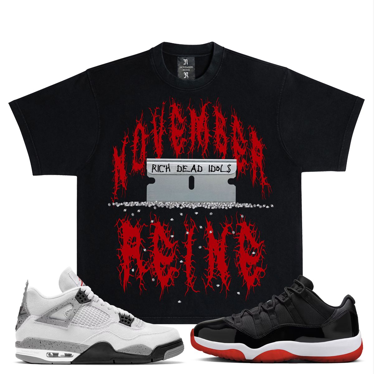 NOVEMBER REINE RHINESTONE COLLAB RED – Underground Clothing