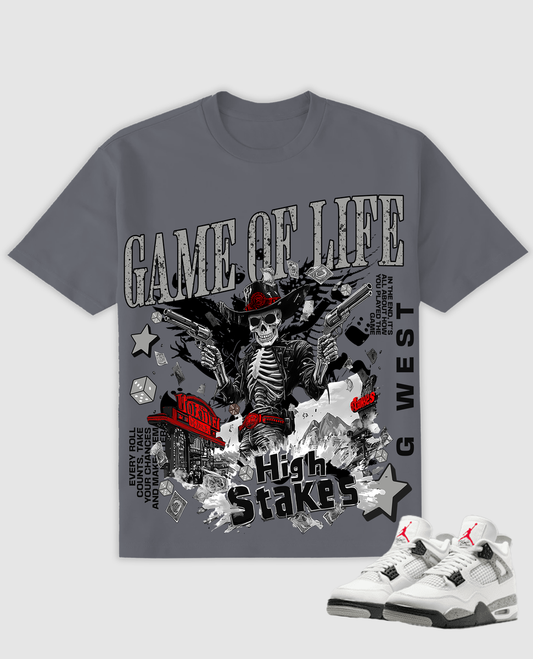 G WEST GAME OF LIFE TEE Charcoal/Grey