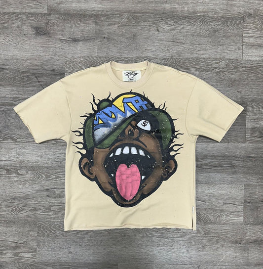 Bkys Crash Cropped Beige T-Shirt