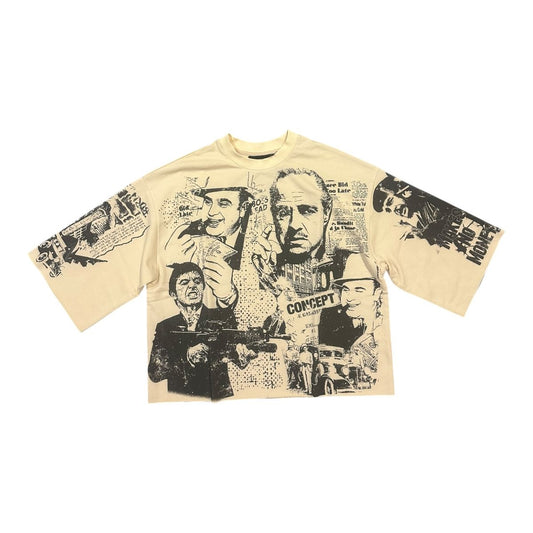 Concept "Scared $ Crop" Cream T-Shirt