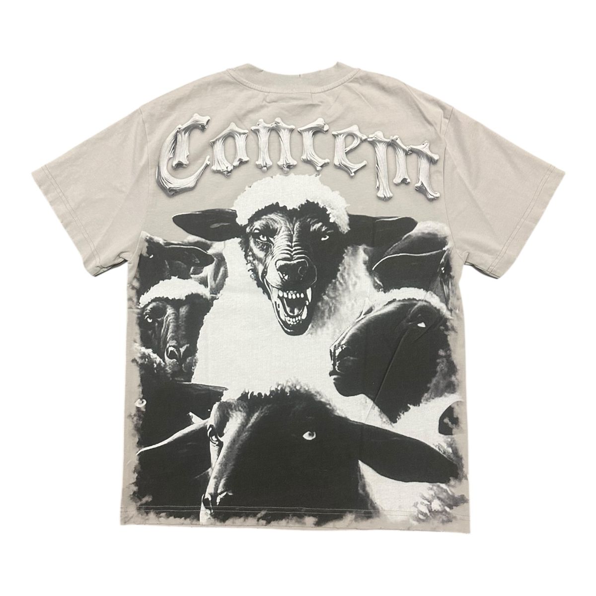 Concept "Beware" Grey Wash T-Shirt