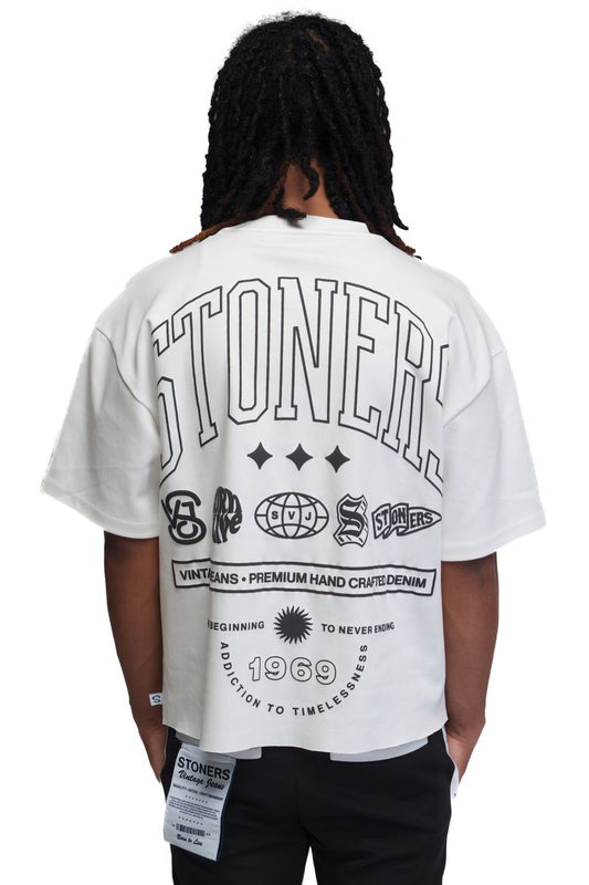 Stoner Varsity Icons  Vintage White T-Shirt