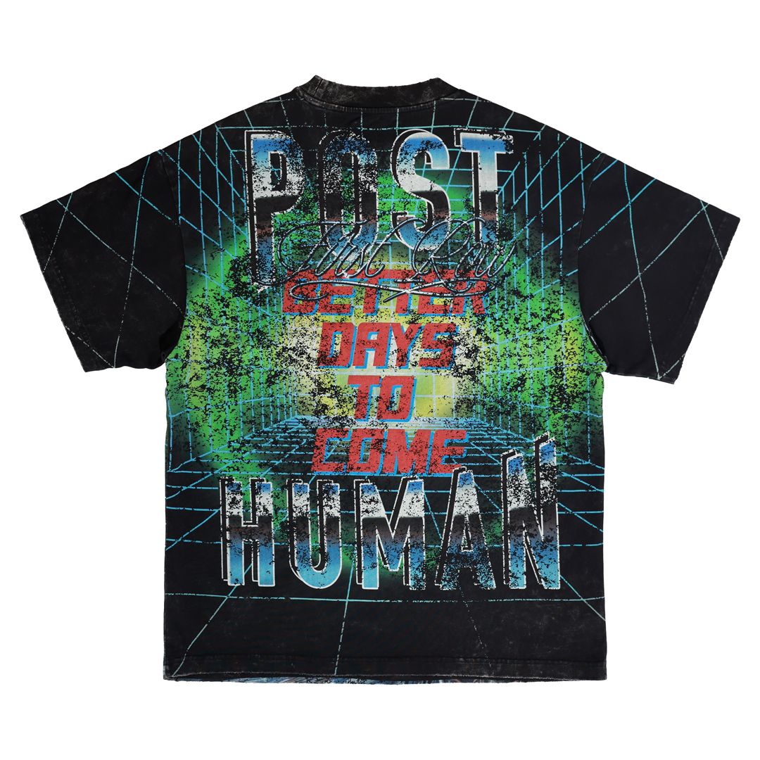 FIRST ROW  POST HUMAN MATRIX WASHED TEE