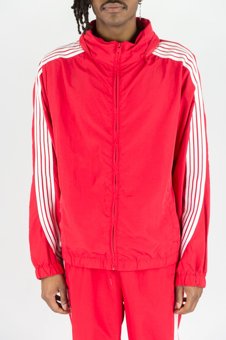 Rebel Minds Red / White Stripe Nylon Windbreaker Jacket