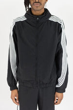 Rebel Minds Black / White Stripe Nylon Windbreaker Jacket