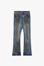 Valabasas Fax Dirty Blue Flare Stacked Denim