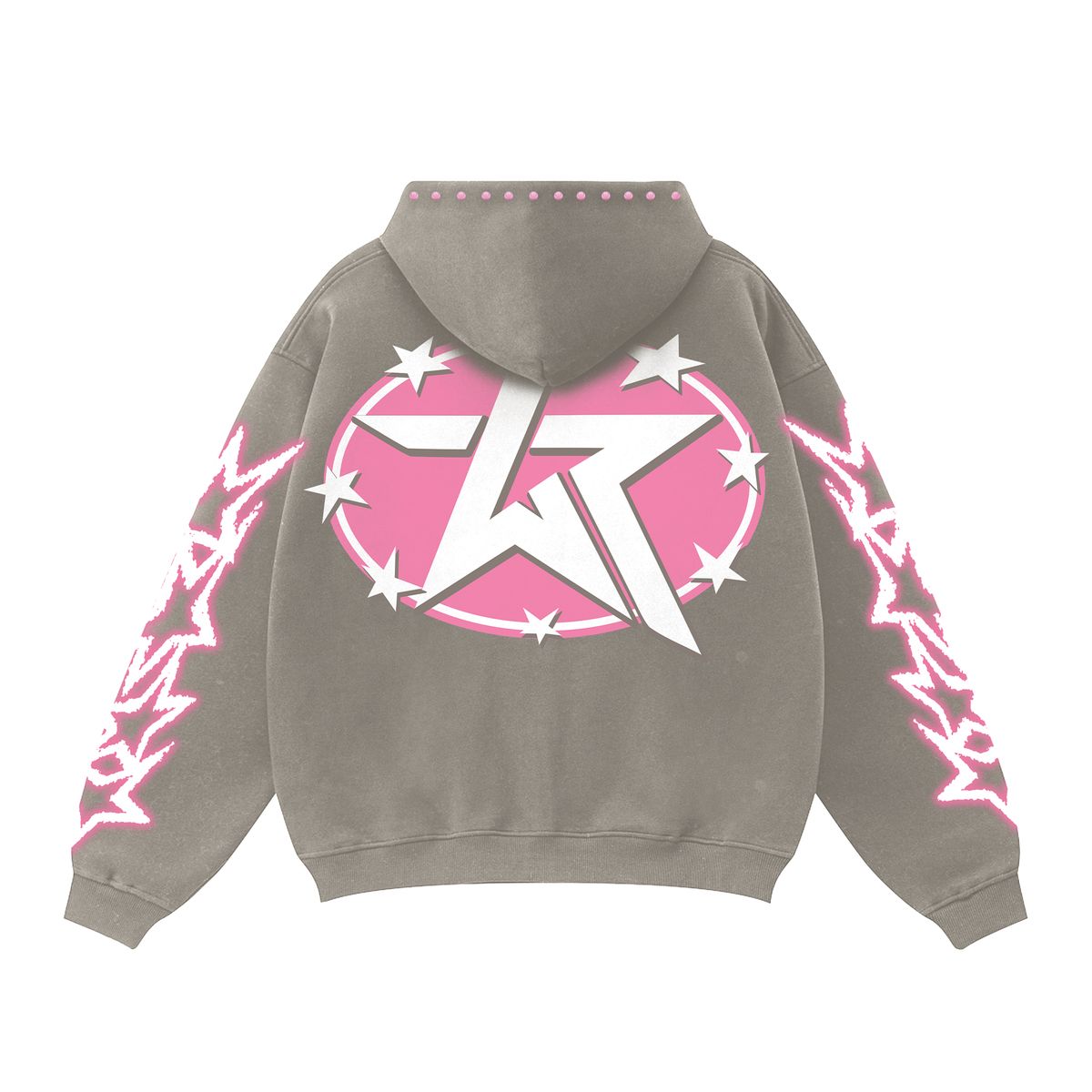 Wkdnriot High Fashion Pink Rhinestones Hoodie