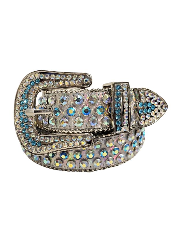 Men's Rhinestones Belt Silver