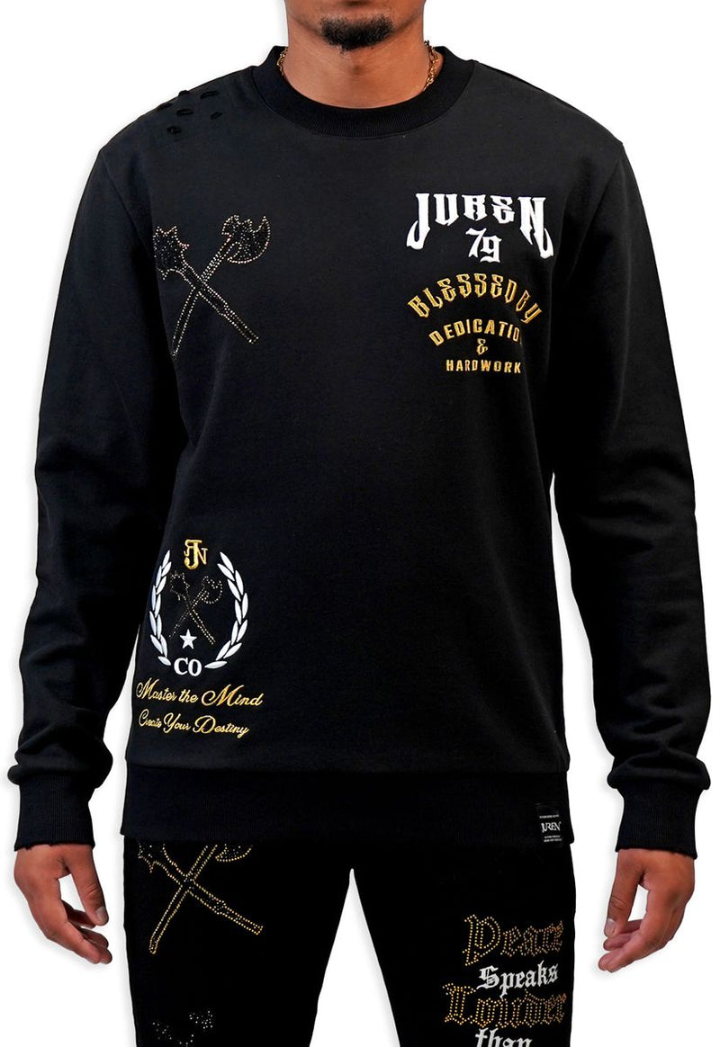 Juren Dedication And Handwork Black/Gold Crewneck