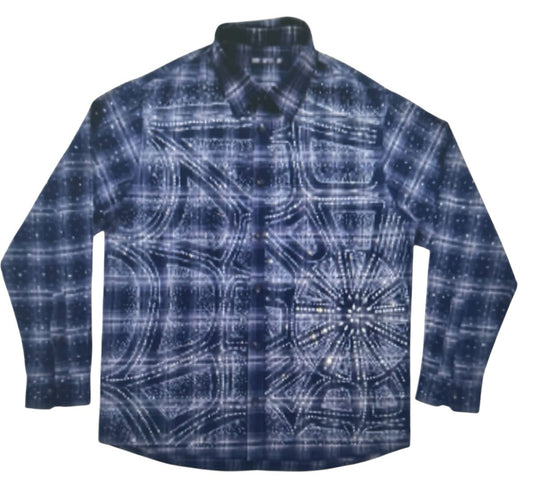 Silnt Chptrs "Cosmos" Midnight Rhinestone Button Down