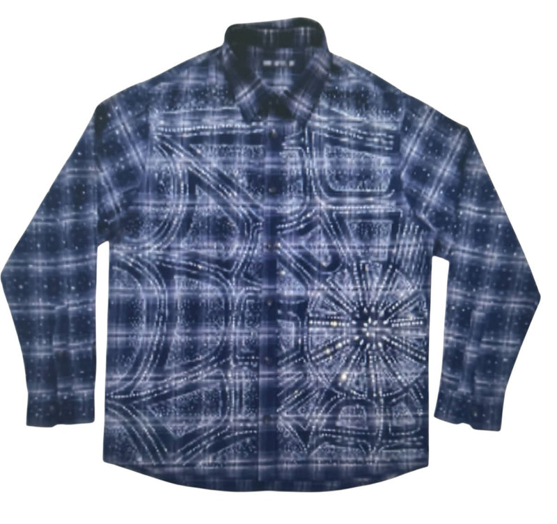 Silnt Chptrs "Cosmos" Midnight Rhinestone Button Down