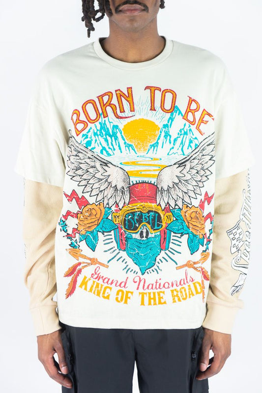 Rebel Minds Born To Be Twofer Cream Long Sleeve