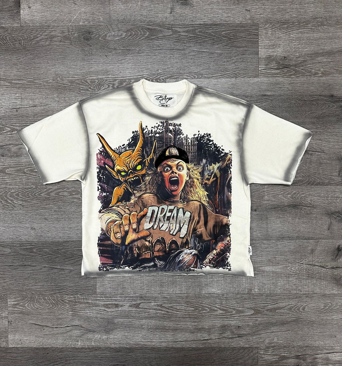 Bkys Dream Monster Off White Cropped T-Shirt