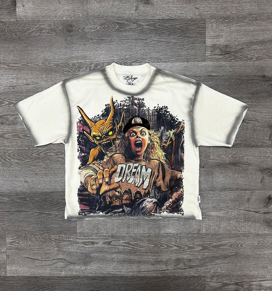 Bkys Dream Monster Off White Cropped T-Shirt