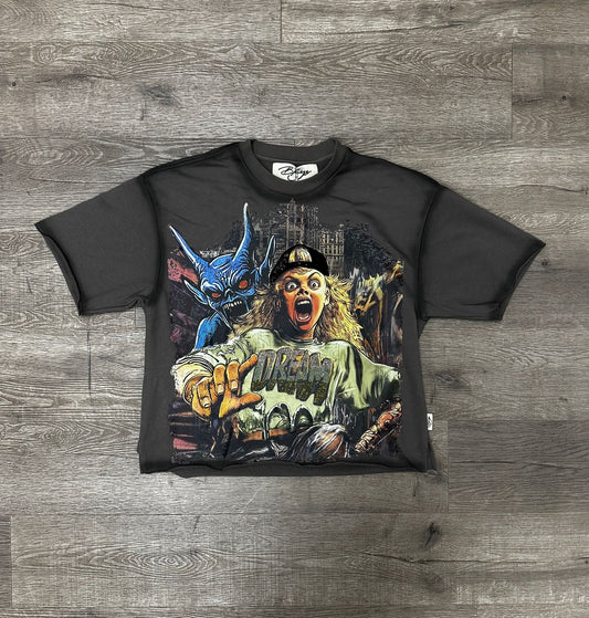 Bkys Dream Monster Grey Cropped T-Shirt