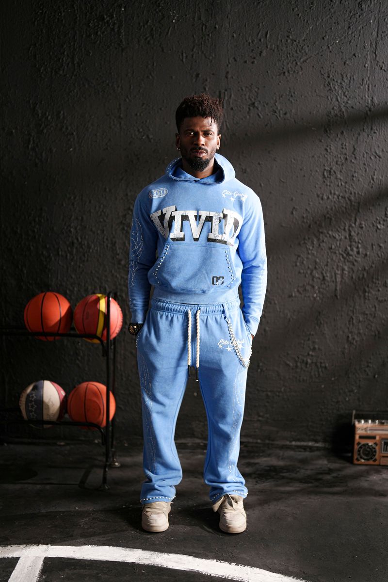 Elite Premium Vivid Premium Heavy GSM Men's Blue Track Set