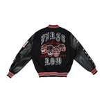 First Row WAKE UP AND BE FIERCE VARSITY BLACK JACKET