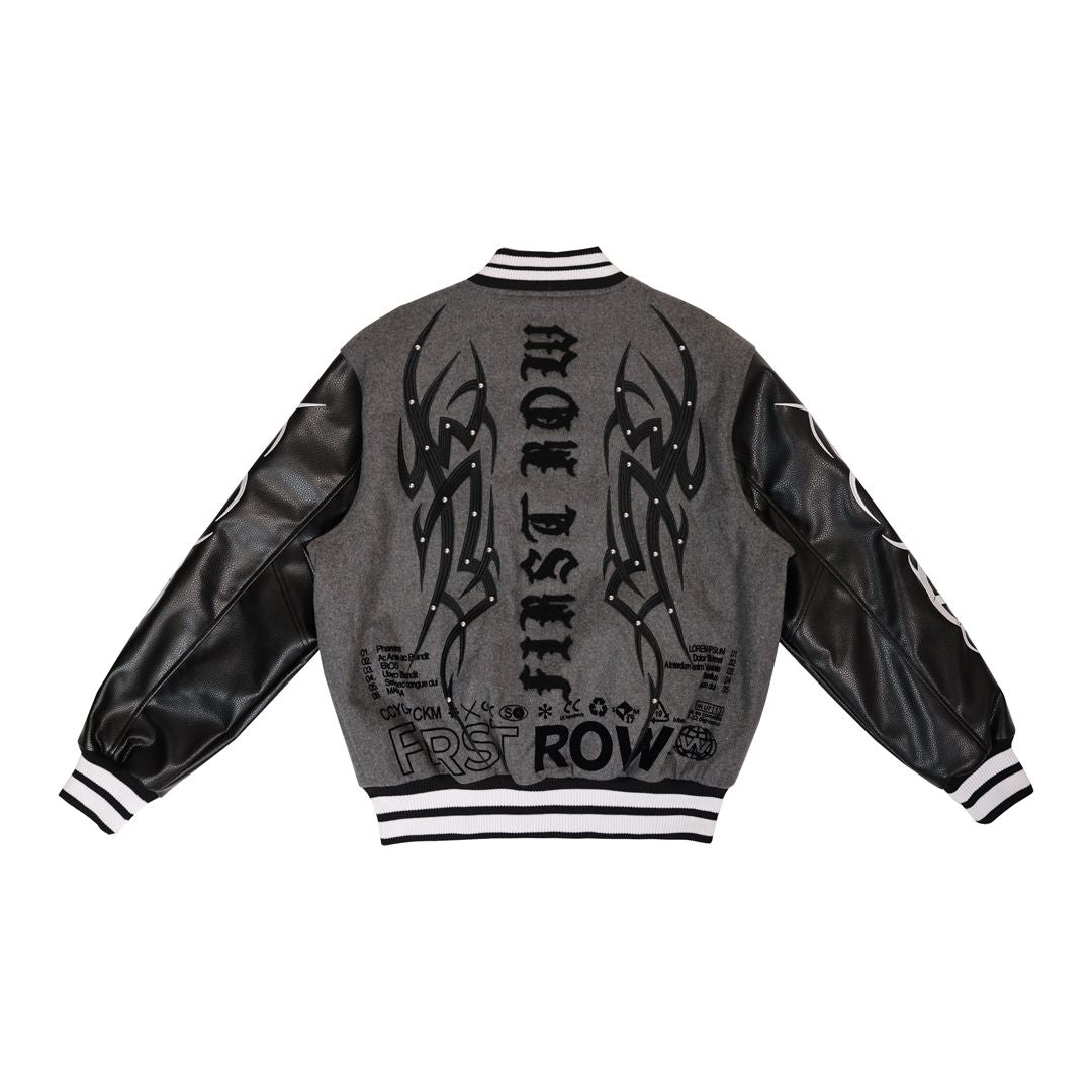 First Row Y2K TRIBAL VARSITY JACKET