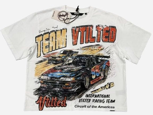 VTILTED "OVERTAKE" CROP TEE WHITE