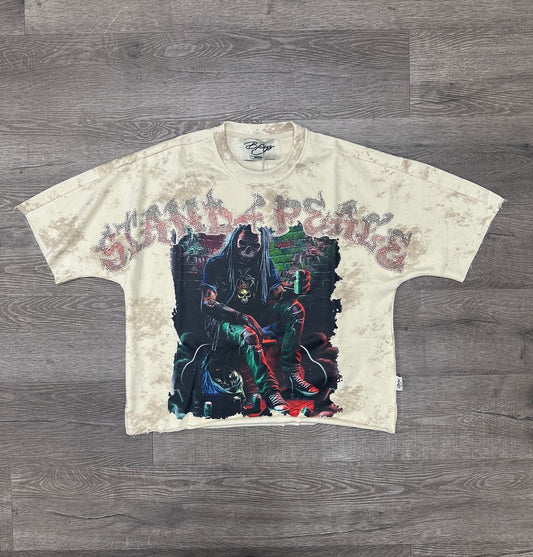 Bkys Stand 4 Peace Off White Cropped T-Shirt