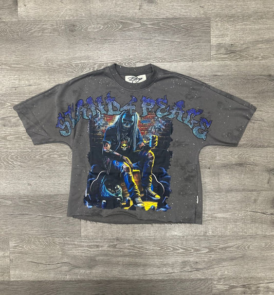 Bkys Stand 4 Peace Grey Cropped T-Shirt
