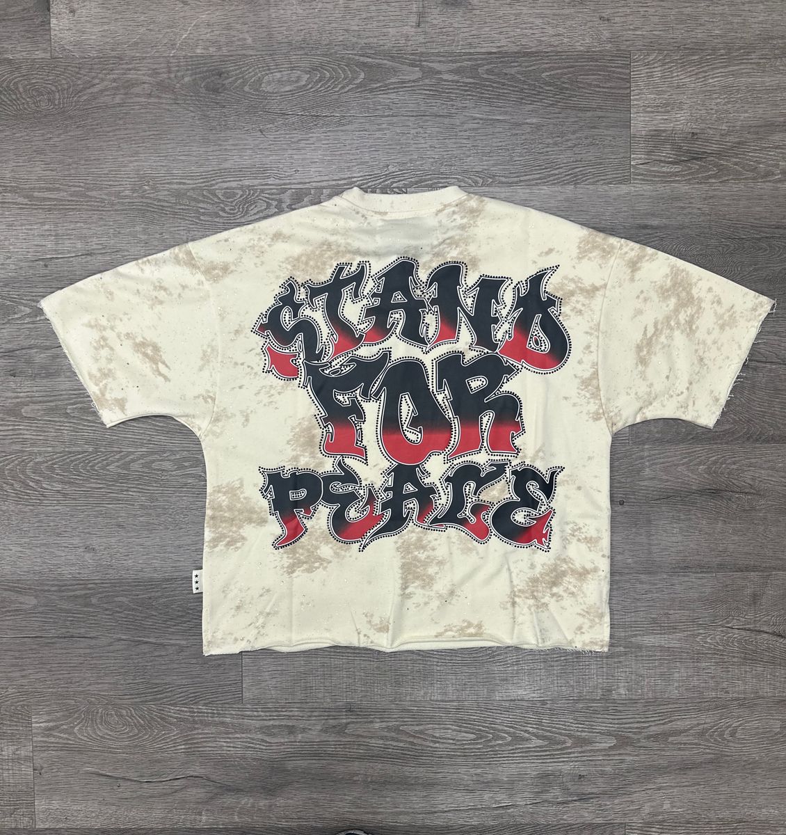 Bkys Stand 4 Peace Off White Cropped T-Shirt