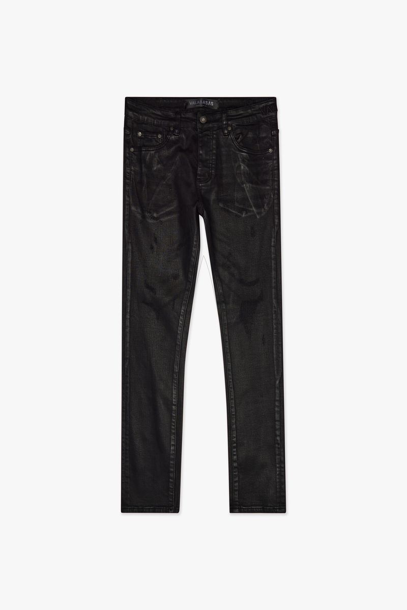 Valabasas "Nitric" Skinny Black Waxed Denim
