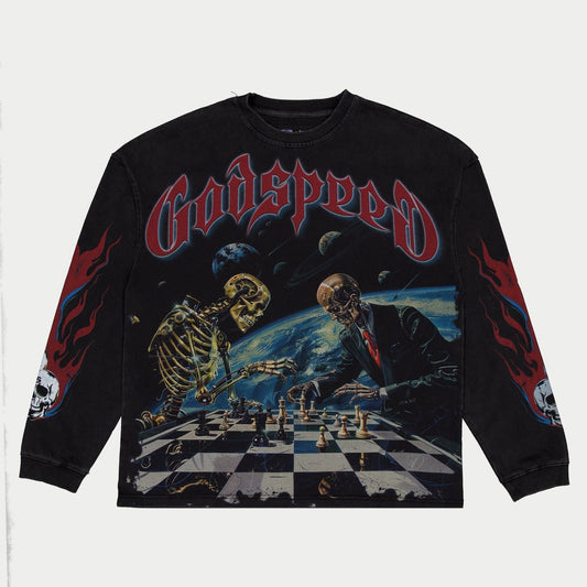Goodspeed " Checkmate-Ls-T-Shirt-Black-Wash" Long Sleeve