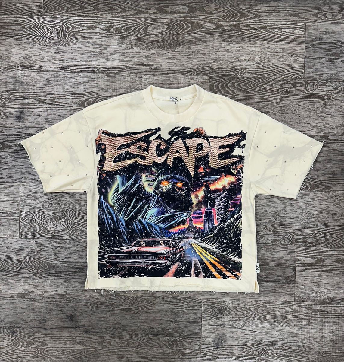 Bkys Escape Off White Cropped T-Shirt