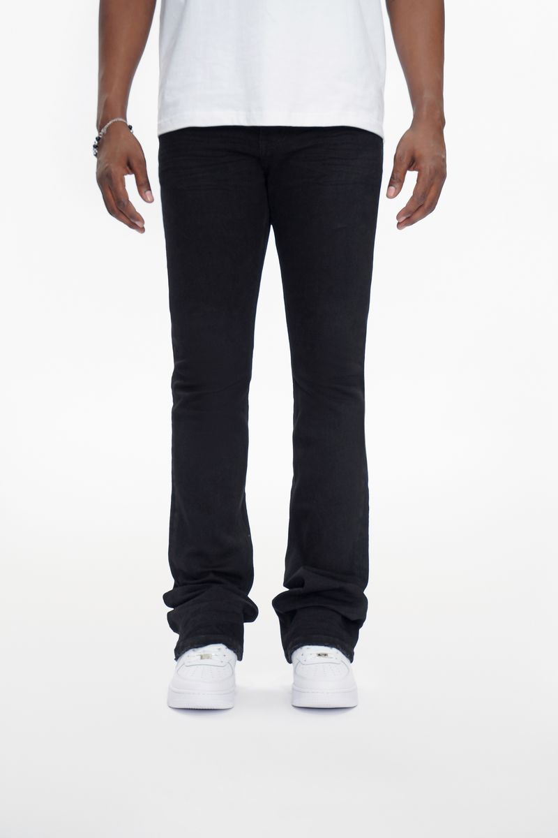 Anom Denim "Diminator" Black Stacked Flare Jeans