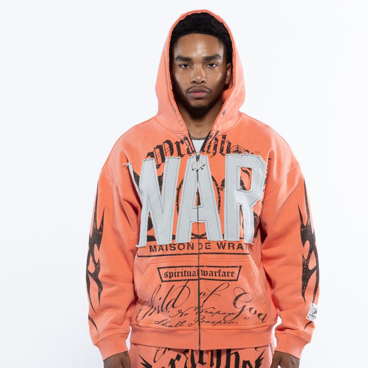 Wrathboy Hard To Kill Fullzip Hoodie Set Orange