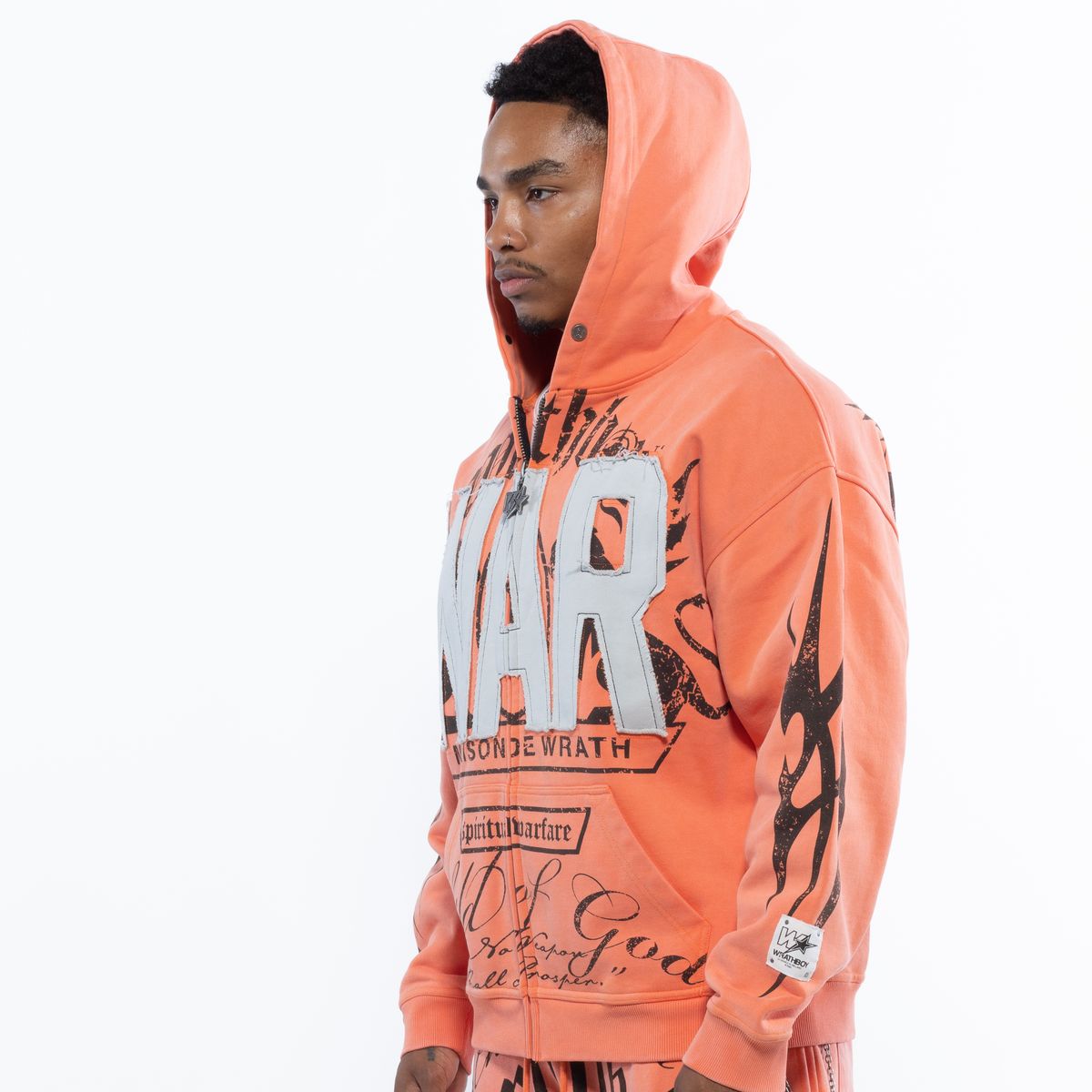 Wrathboy Hard To Kill Fullzip Hoodie Set Orange