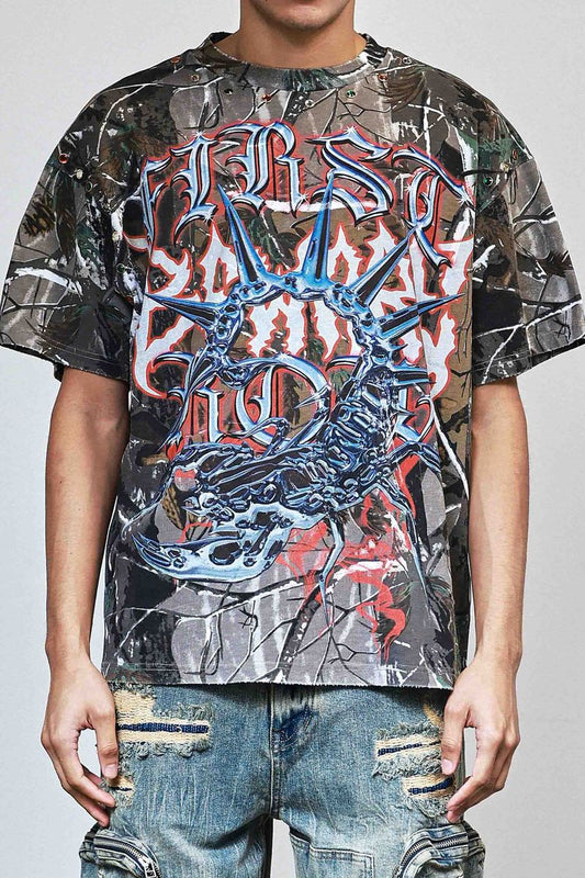 First Row Be Fierce Hunt Scorpion T-Shirt (Camo)