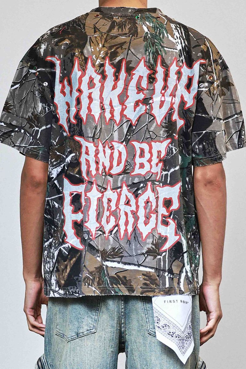 First Row Be Fierce Hunt Scorpion T-Shirt (Camo)