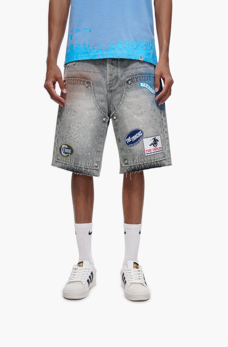 The Trnchs Operator-Gray-Wash Shorts