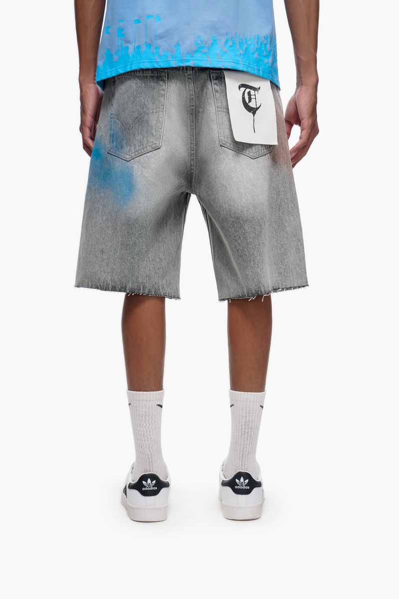 The Trnchs Operator-Gray-Wash Shorts