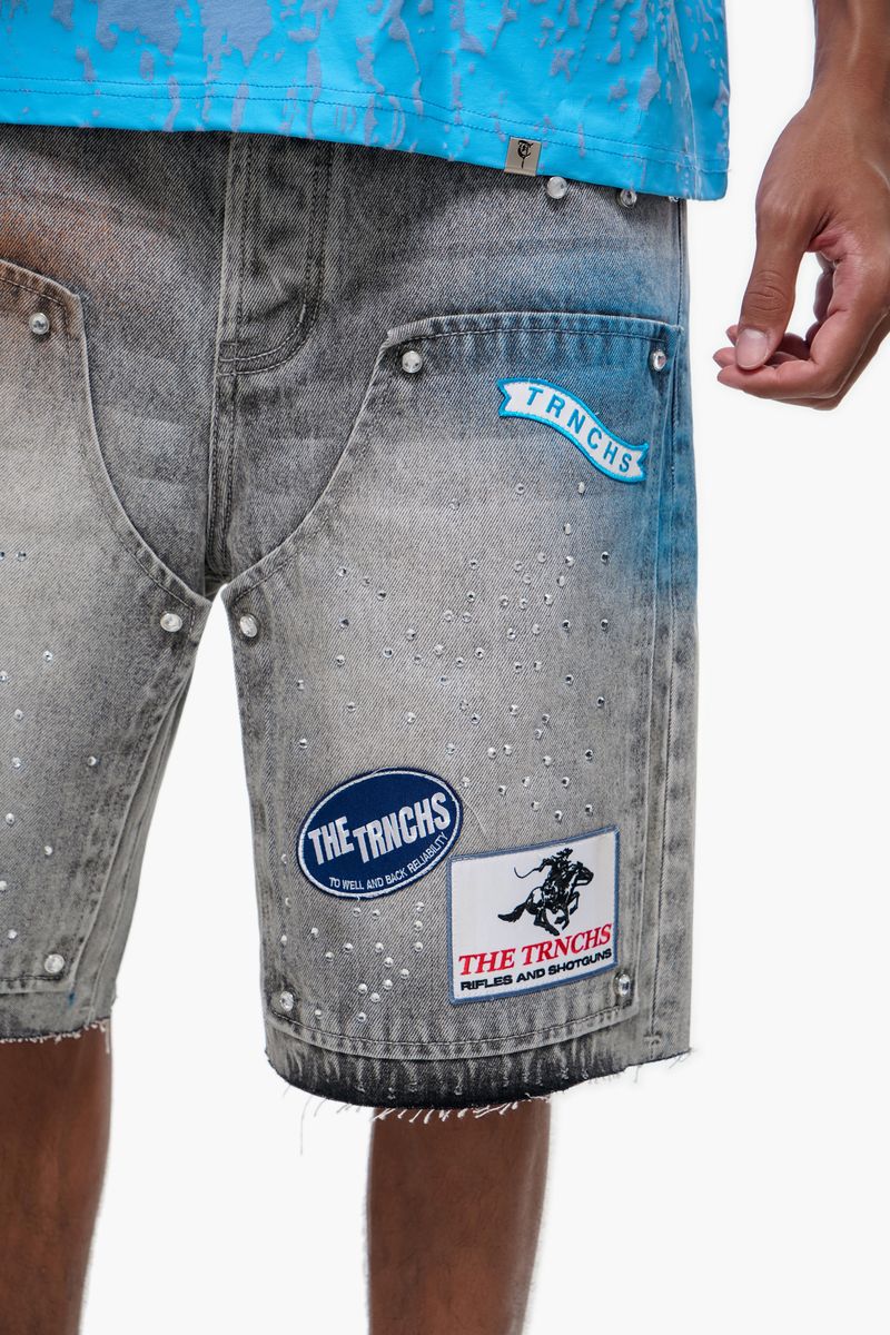 The Trnchs Operator-Gray-Wash Shorts