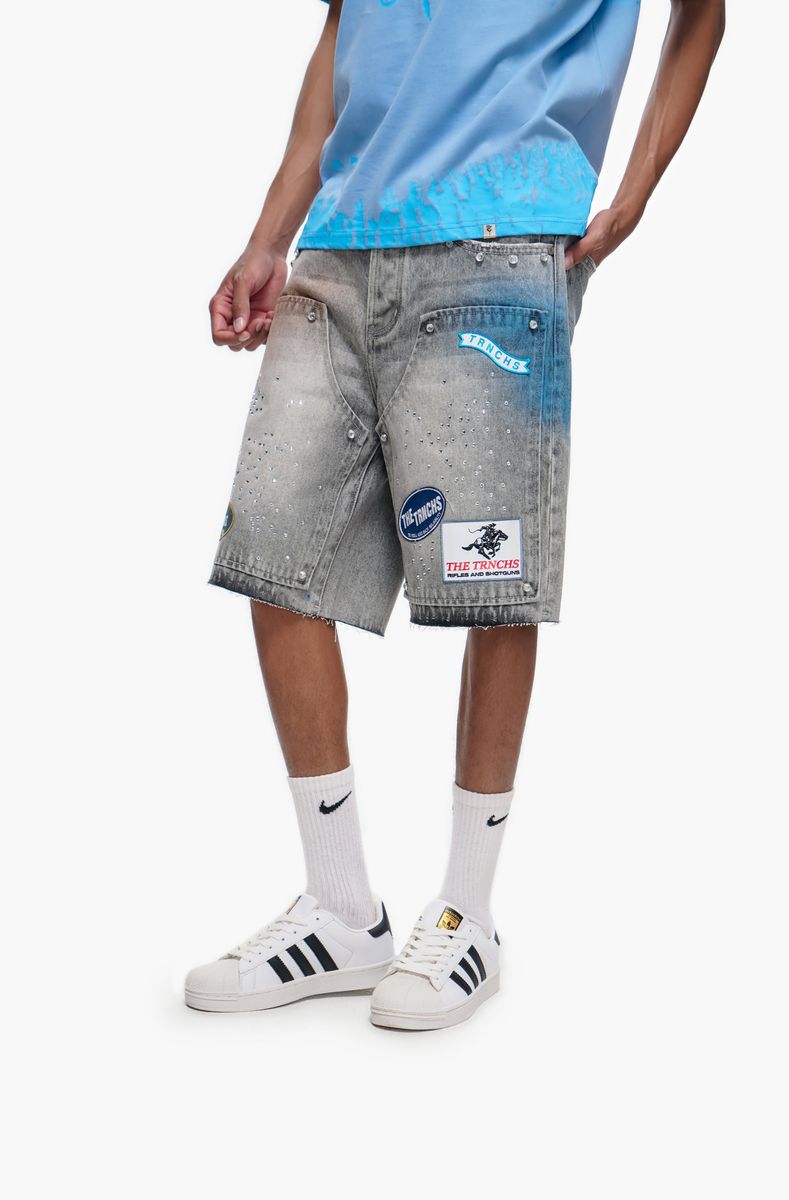 The Trnchs Operator-Gray-Wash Shorts
