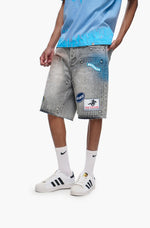 The Trnchs Operator-Gray-Wash Shorts