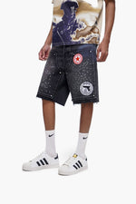 The Trnchs Operator Black Wash Denim Shorts