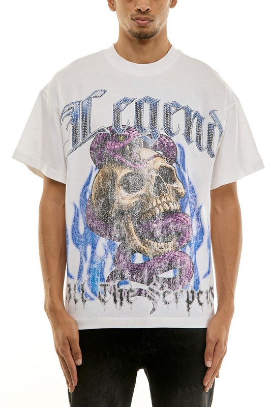 Kdnk Legend Rhinestone White T-Shirt