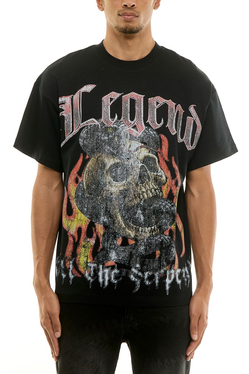 Kdnk Legend Rhinestone Black T-Shirt
