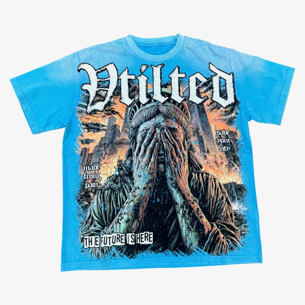 Vtilted "Tears " Blue Wash T-Shirt