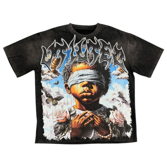 Vtilted "blinded" Wash Black T-Shirt