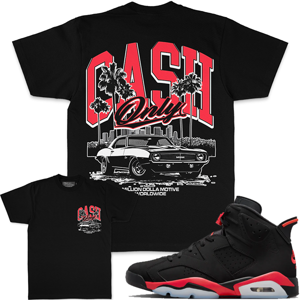 Million Dolla Motive (Cash Only Car Infrared - Black T-Shirts)