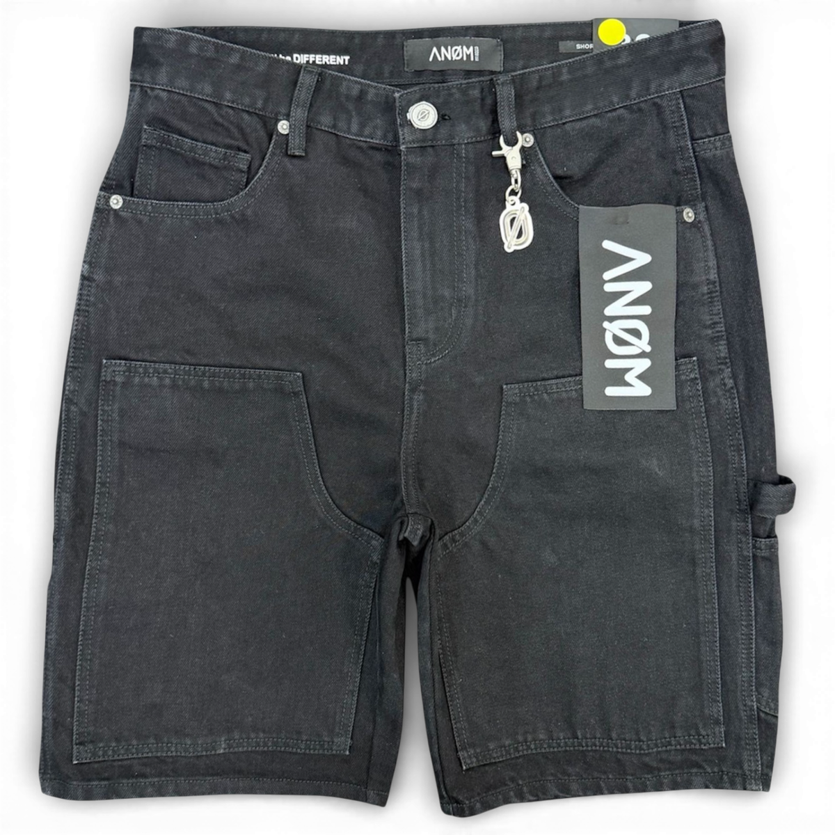 Anom Builder Jet Black Jeans Shorts