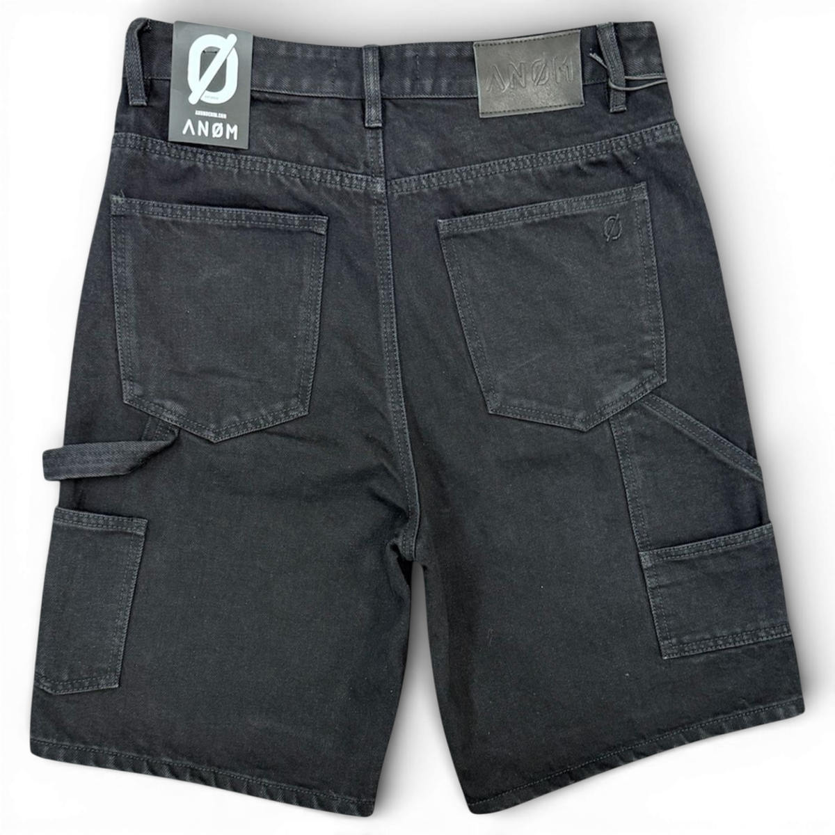 Anom Builder Jet Black Jeans Shorts