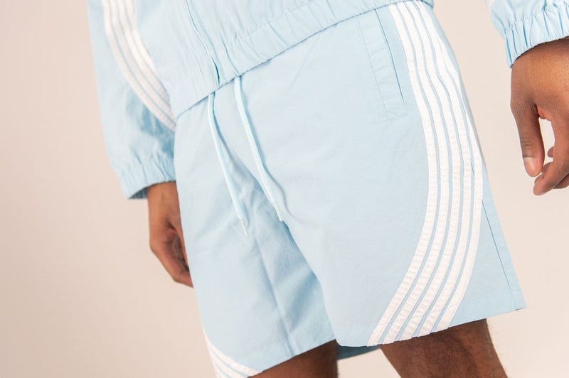 Rebel Minds Light Blue / White Stripe Nylon Shorts