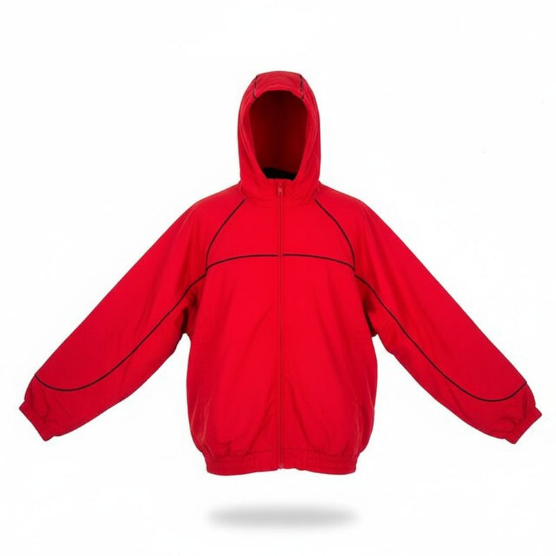 Rebel Minds Crinkle Piping Red Nylon Windbreaker Jacket