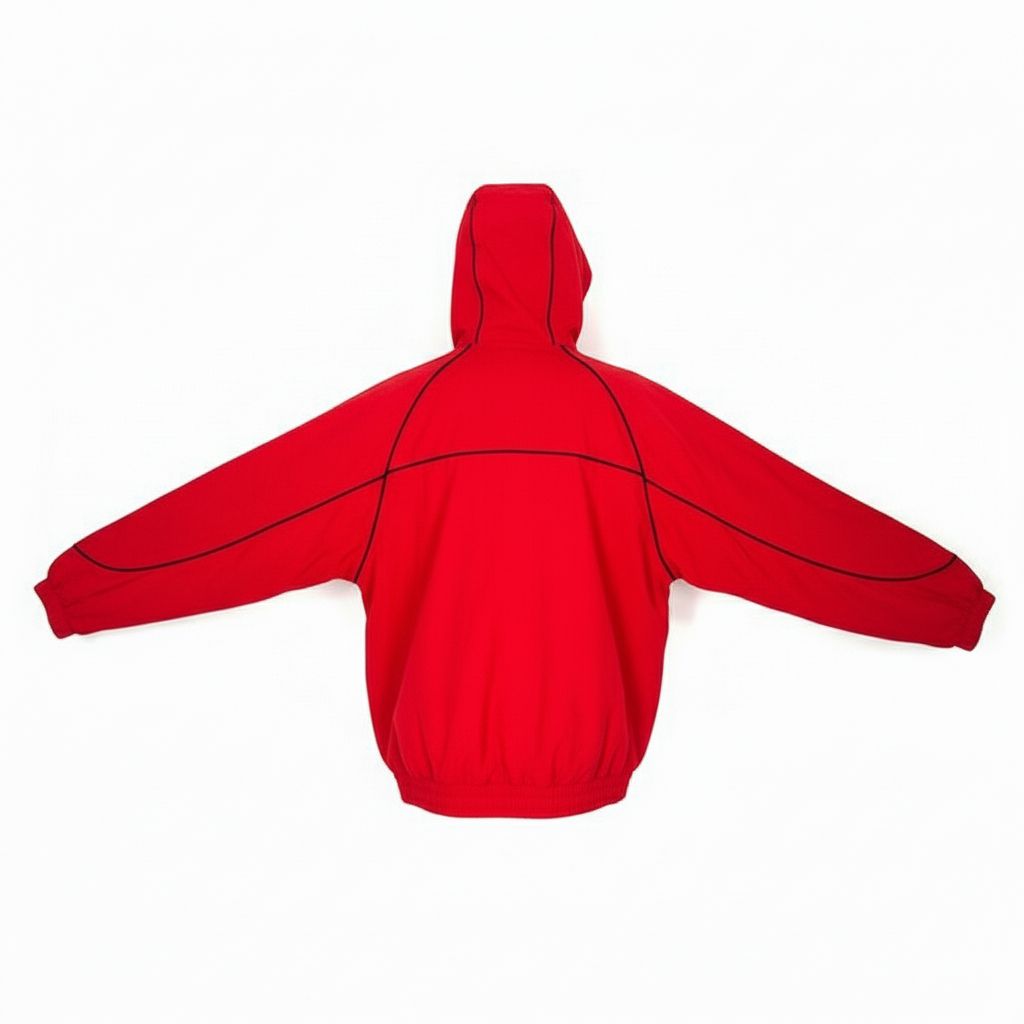 Rebel Minds Crinkle Piping Red Nylon Windbreaker Jacket